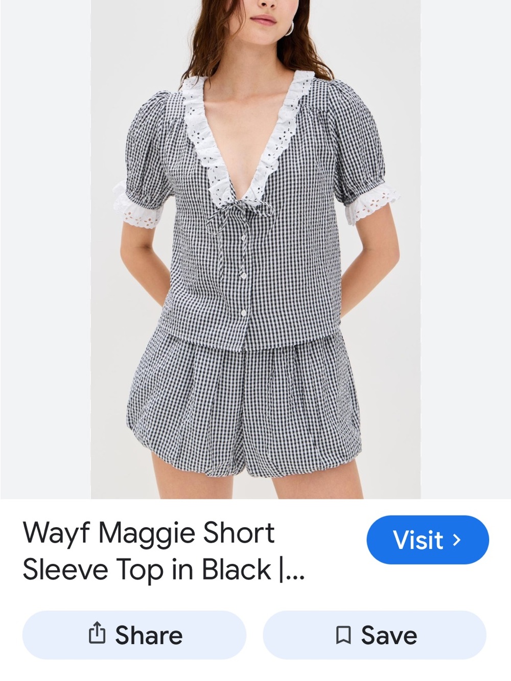 Wayf Maggie blouse and shorts